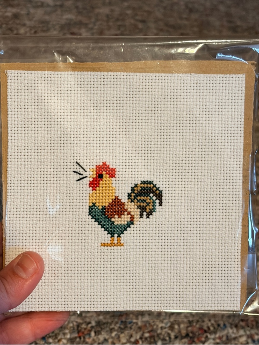 2x2 Rooster Cross Stitch.
